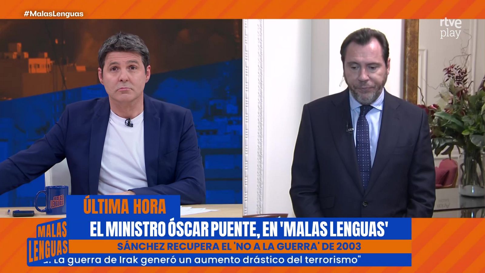 Oscar Puente sobre el no a la guerra - Malas lenguas | Ver