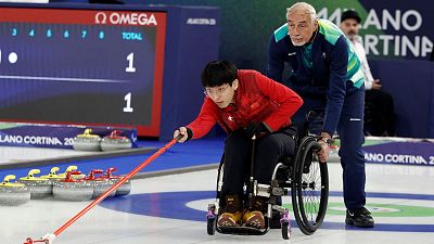 Curling en silla de ruedas - Round Robin. Dobles mixtos: China - Letonia