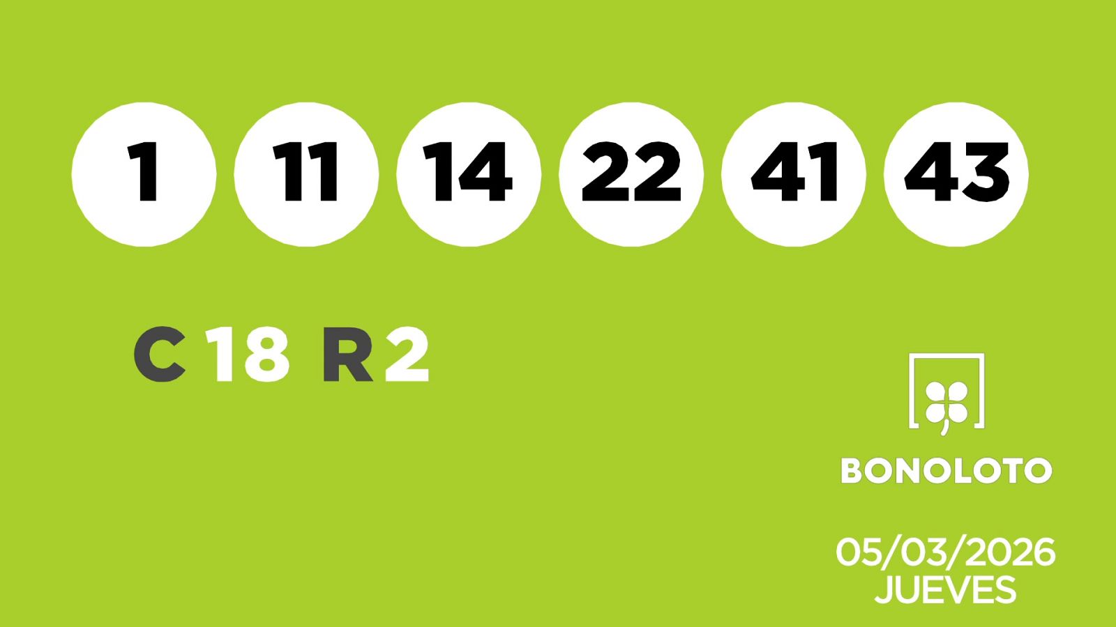 Sorteo de la Lotería Bonoloto del 05/03/2026 - Ver ahora
