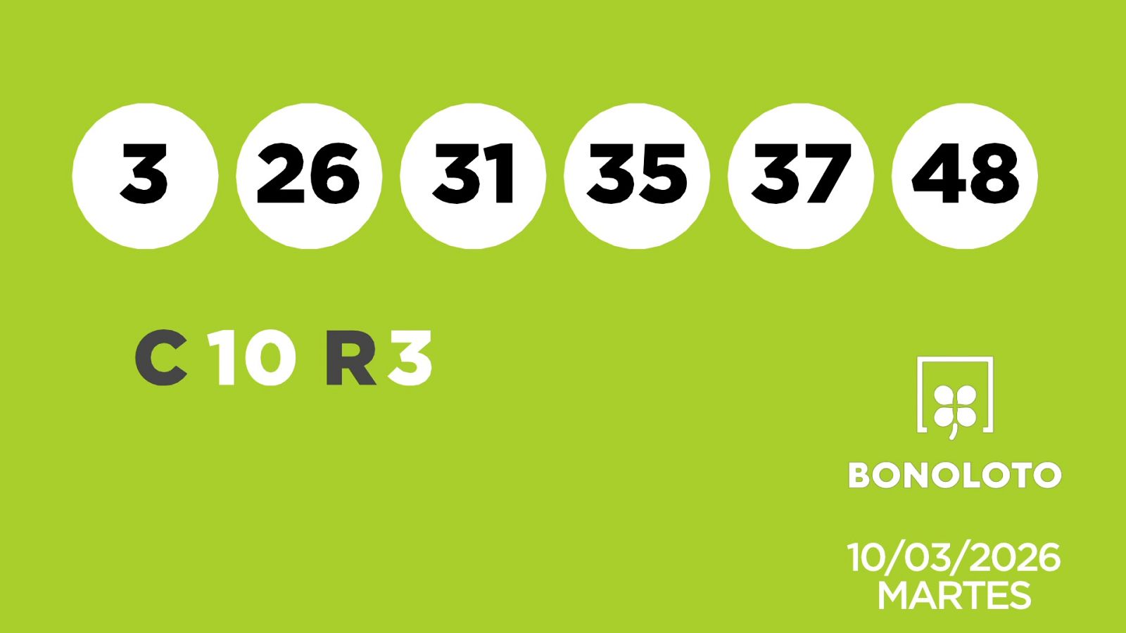 Sorteo de la Lotería Bonoloto y Euromillones del 10/03/2026 - Ver ahora