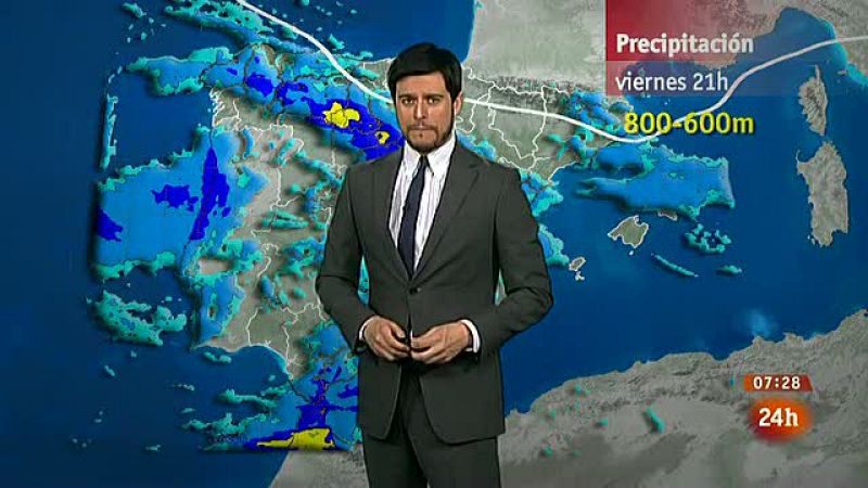 Nieve en cotas bajas de la mitad norte, Andalucía y Baleares - El tiempo | Ver