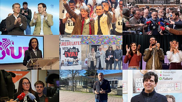 Telediario 1 - PP, PSOE, Vox, y Podemos cierran campaña en Valladolid junto a sus líderes