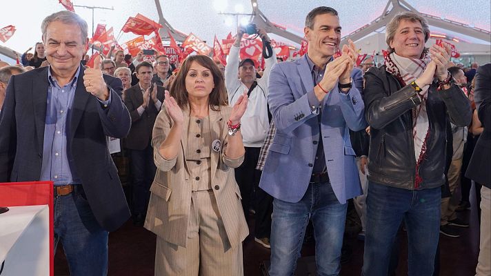 Telediario 2 - Martínez cierra la campaña arropado por Sánchez, Puente y Zapatero: "La ola de cambio es absolutamente imparable"