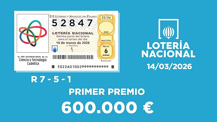 SELAE - Sorteo de la Lotería Nacional del 14/03/2026