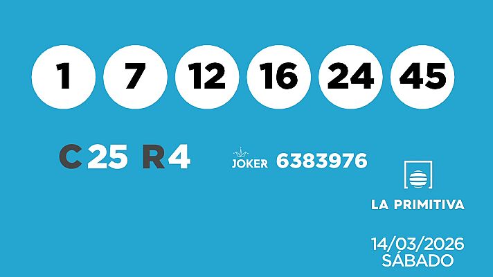 SELAE - Sorteo de la Lotería Primitiva y Joker del 14/03/2026