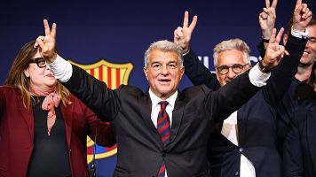 Joan Laporta es reelegido como presidente del Barcelona al ganar las elecciones a V�ctor Font
