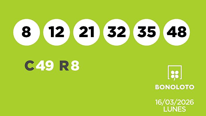 SELAE - Sorteo de la Lotería Bonoloto del 16/03/2026