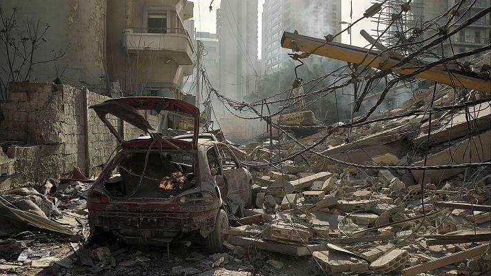 Telediario 1 - Israel derriba varios edificios en el centro de Beirut