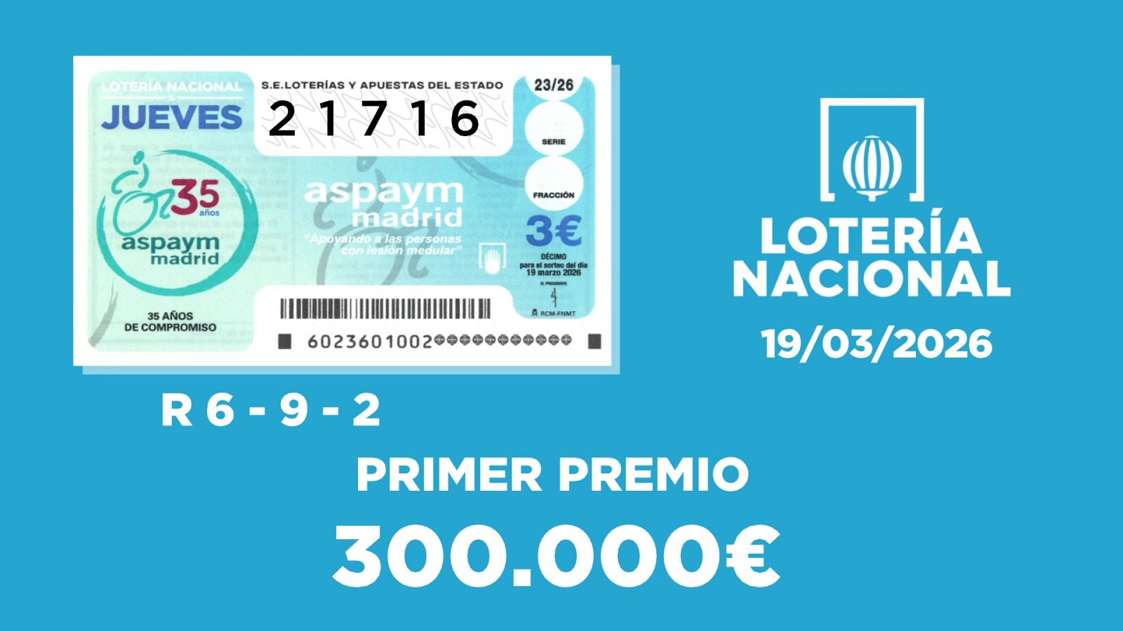 Sorteo de la Lotería Nacional del 19/03/2026 - Ver ahora