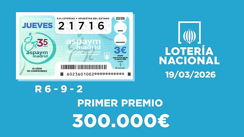 Sorteo de la Lotería Nacional del 19/03/2026 - Ver ahora