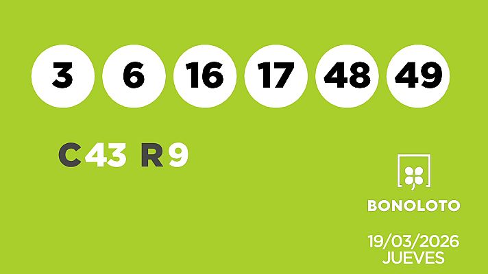 SELAE - Sorteo de la Lotería Bonoloto del 19/03/2026