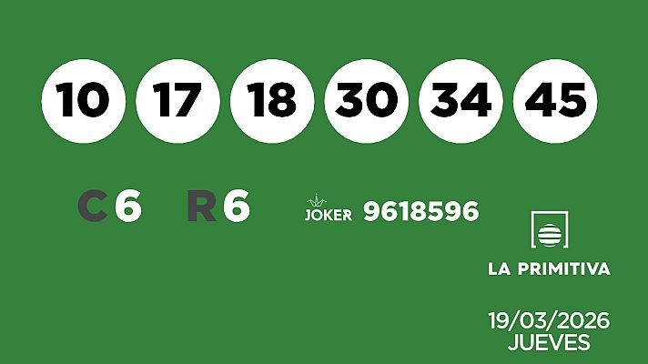 SELAE - Sorteo de la Lotería Primitiva y Joker del 19/03/2026