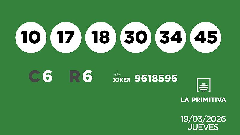 Sorteo de la Lotería Primitiva y Joker del 19/03/2026 - Ver ahora