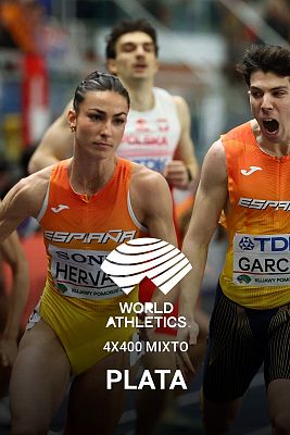 España, plata en el relevo 4x400 mixto en el Mundial de atletismo de pista cubierta