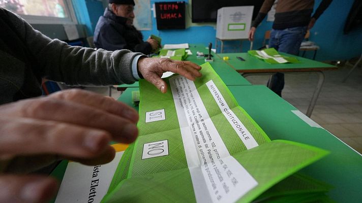 Telediario Fin de Semana - Italia vota dividida entre los partidarios de la reforma judicial y el freno a Meloni