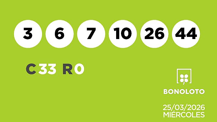 SELAE - Sorteo de la Lotería Bonoloto del 25/03/2026