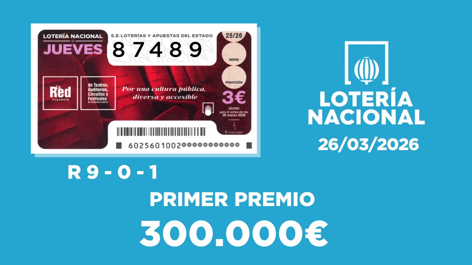 Sorteo de la Lotería Nacional del 26/03/2026 - Ver ahora