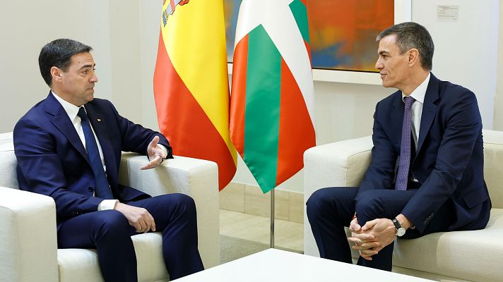 Telediario 1 - Pradales logra nuevas transferencias para Euskadi, entre ellas la gestión de aeropuertos, tras su reunión con Sánchez