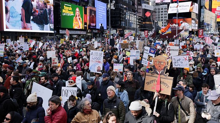 Telediario Fin de Semana - Masivas protestas en EE.UU. contra Trump y la guerra en Irán