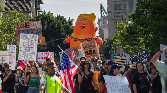 M�s de ocho millones de personas protestan en EE.UU. contra las pol�ticas de Trump bajo el lema 'No kings'