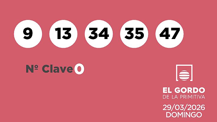 SELAE - Sorteo de la Lotería Gordo de la Primitiva del 29/03/2026