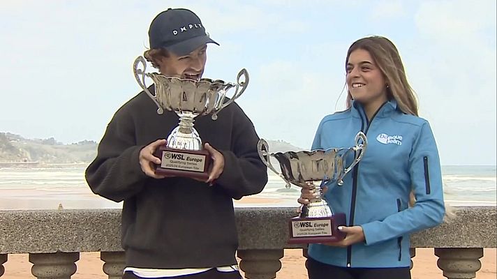 Telenorte - País Vasco - Hablamos con Adur Amatriain y Janire González Etxabarri tras proclamarse campeones de Europa de Surf