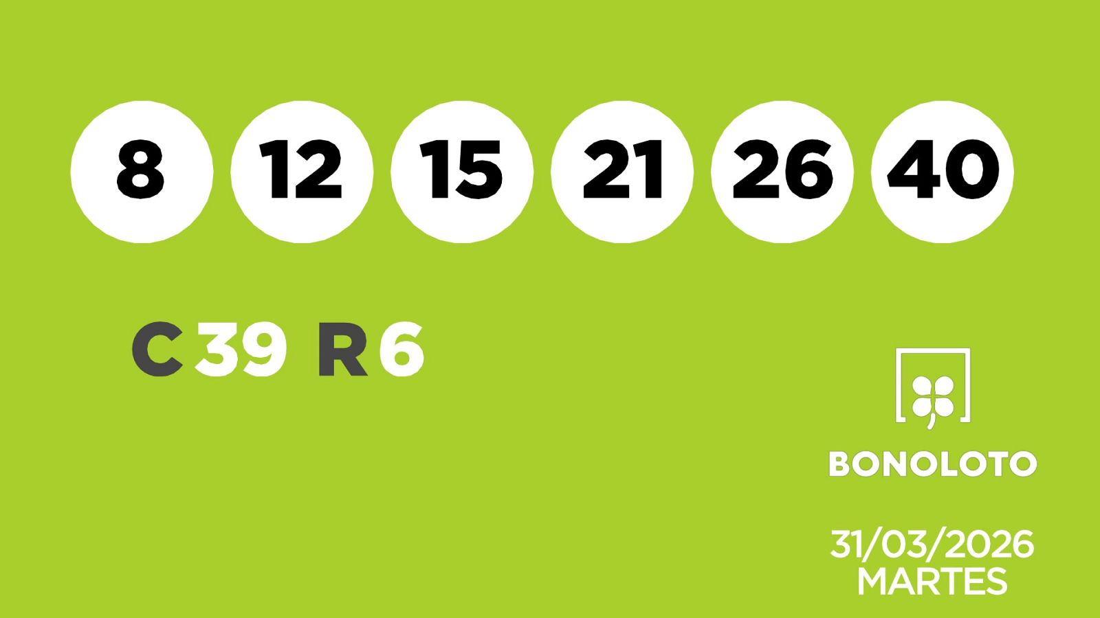 Sorteo de la Lotería Bonoloto y Euromillones del 31/03/2026 - Ver ahora