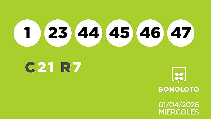 SELAE - Sorteo de la Lotería Bonoloto del 01/04/2026