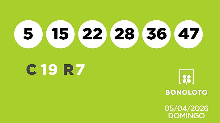 SELAE - Sorteo de la Lotería Bonoloto del 05/04/2026