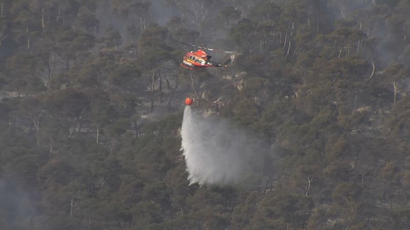 Estabilitzat l'incendi declarat dimarts que ha cremat 10 hectàrees a Tibi - L'informatiu - Comunitat Valenciana | Ver