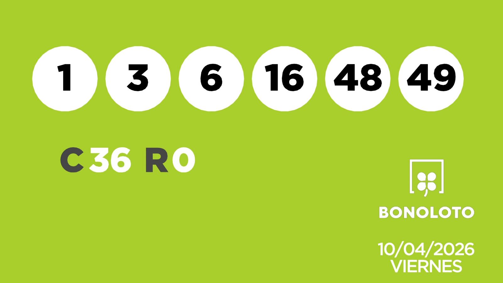 Sorteo de la Lotería Bonoloto y Euromillones del 10/04/2026 - Ver ahora