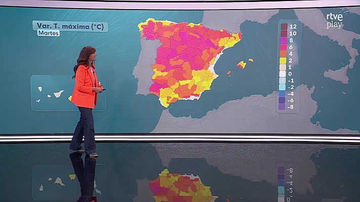 El tiempo - Máximas desciendan en mitad sur de vertiente atlántica, Alborán, Baleares, Pirineos y nordeste de Cataluña