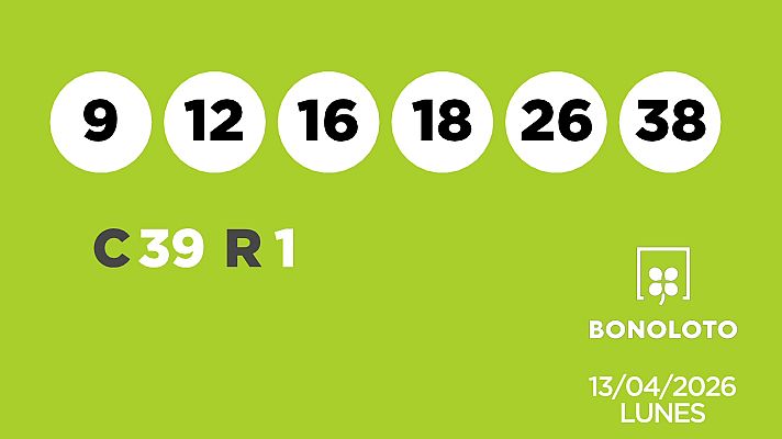 SELAE - Sorteo de la Lotería Bonoloto del 13/04/2026