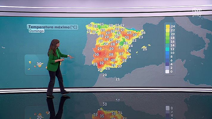 El tiempo - Las máximas ascenderán de forma generalizada en la Península y Baleares, más en interiores de la mitad oeste