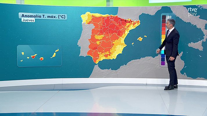 El tiempo - Ascenso localmente notable (superior a 6 grados) en montañas del tercio oriental