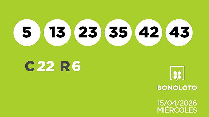 SELAE - Sorteo de la Lotería Bonoloto del 15/04/2026