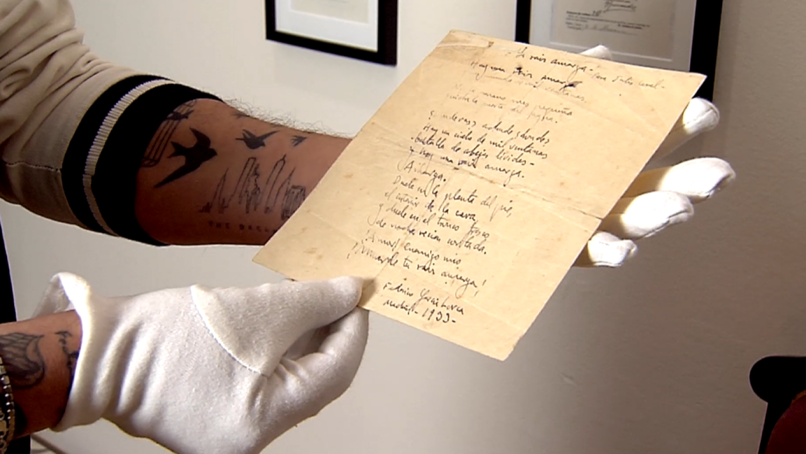 Miguel Poveda descubre un poema de Lorca inédito detrás de un manuscrito | Ver