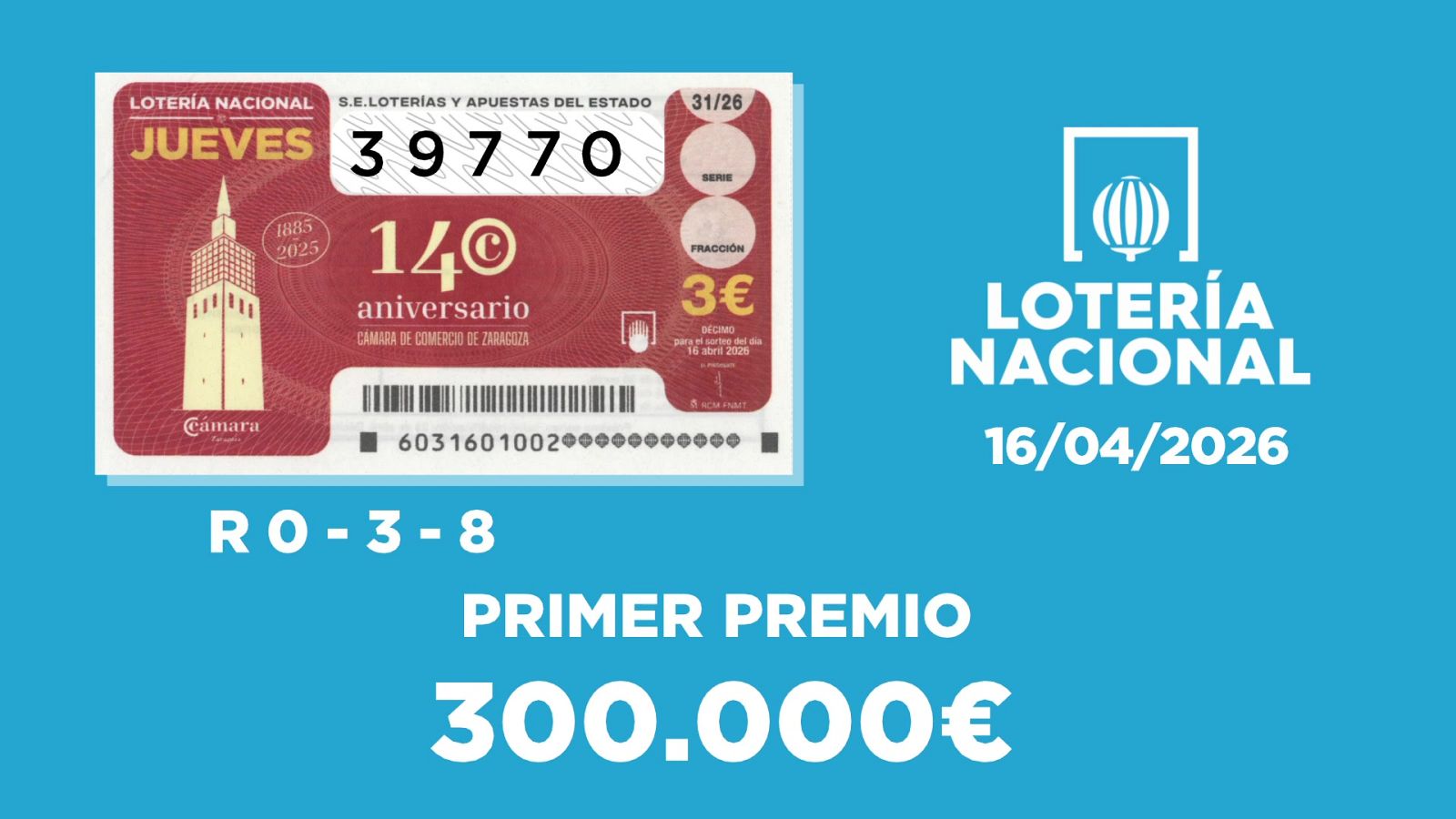 Sorteo de la Lotería Nacional del 16/04/2026 - Ver ahora