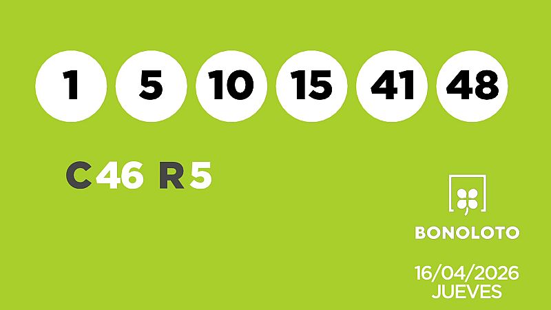 Sorteo de la Lotería Bonoloto del 16/04/2026 - Ver ahora