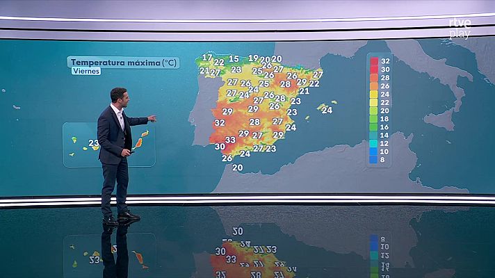 El tiempo - Las temperaturas subirán ligeramente en toda la Península y Baleares, menos en Cantábrico y litorales