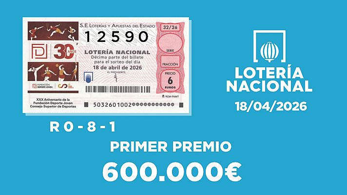 SELAE - Sorteo de la Lotería Nacional del 18/04/2026