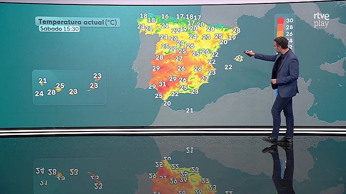 El tiempo - Tormentas, chubascos y rachas muy fuertes en montañas de la mitad norte y en Castilla y León