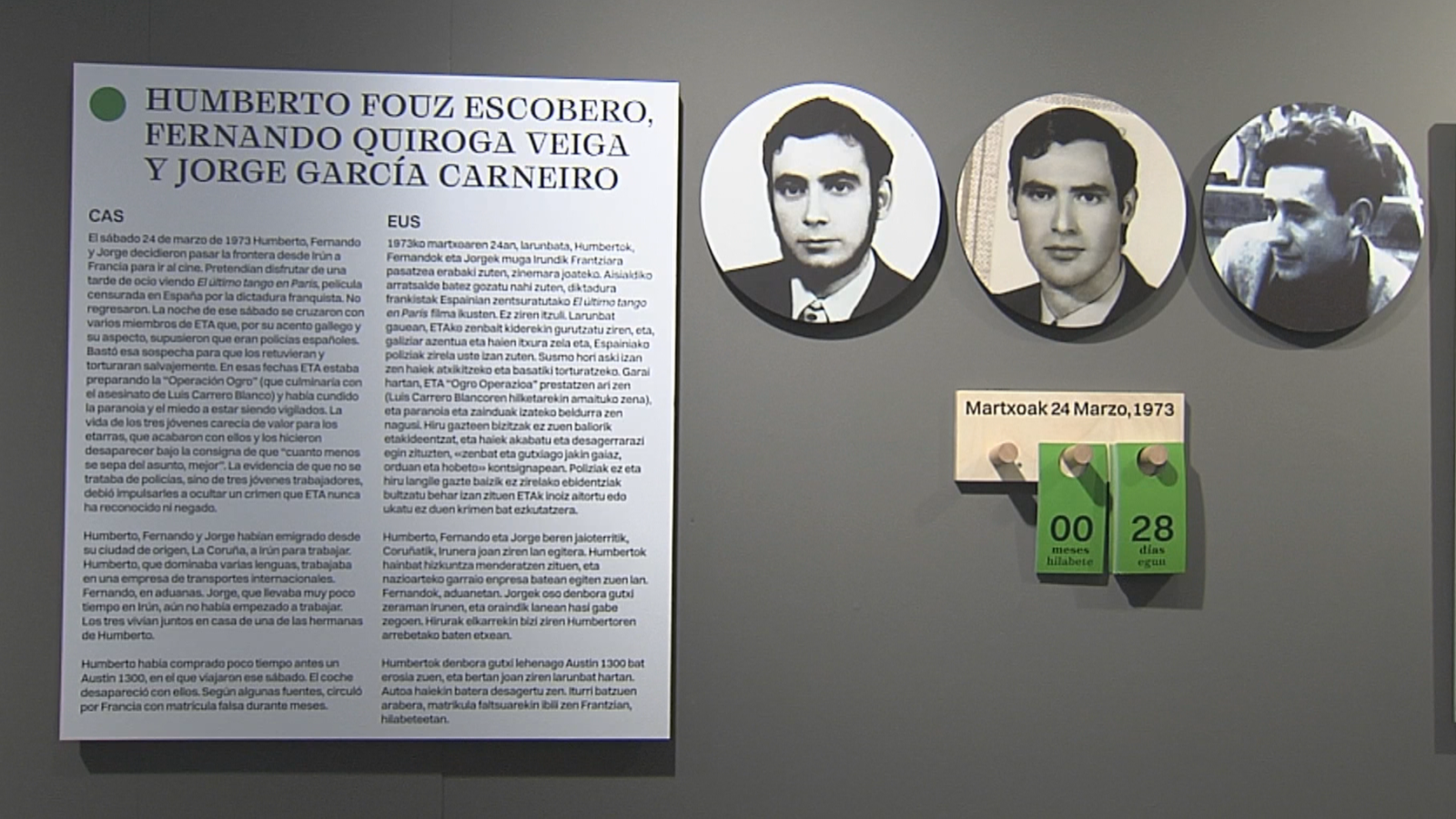 Exposición sobre personas a las que el terrorismo hizo desaparecer | RTVE Play - Ver ahora