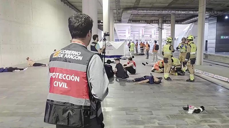 Simulacro de accidente ferroviario en Delicias - Noticias Aragón | Ver