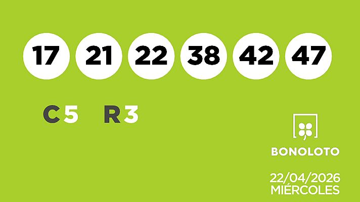 SELAE - Sorteo de la Lotería Bonoloto del 22/04/2026