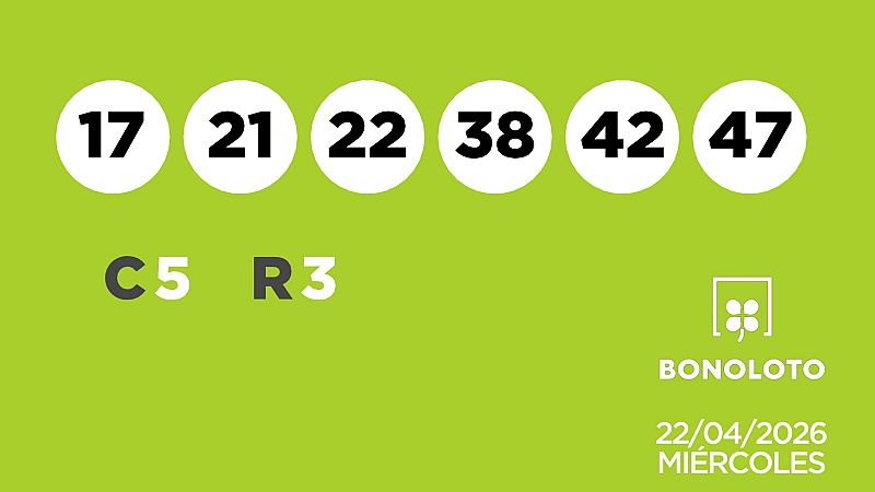 Sorteo de la Lotería Bonoloto del 22/04/2026 - Ver ahora