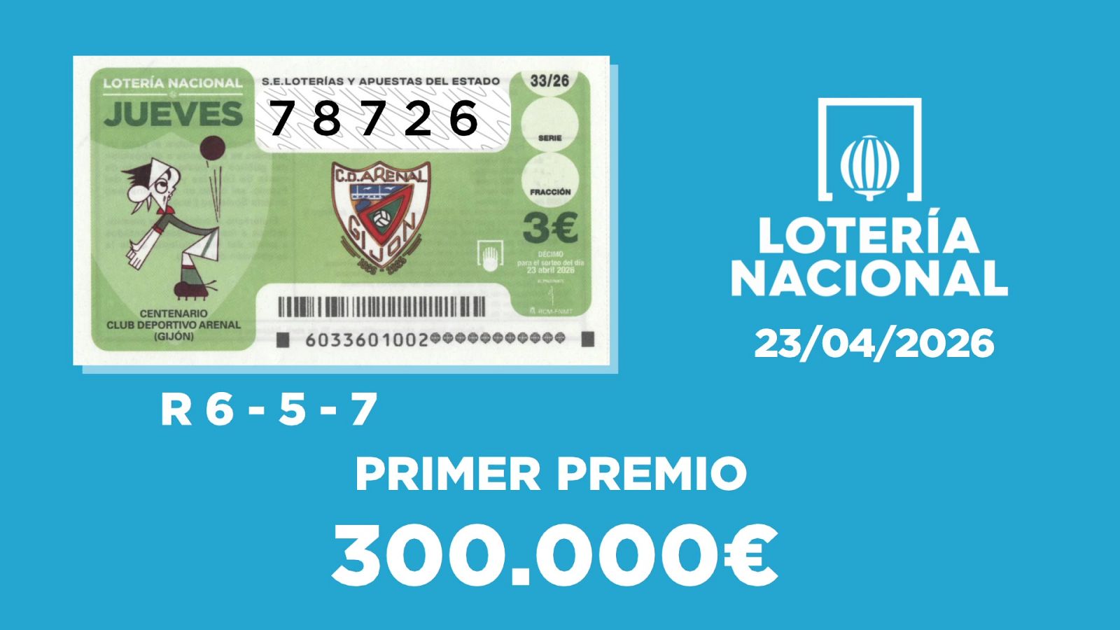 Sorteo de la Lotería Nacional del 23/04/2026 - Ver ahora