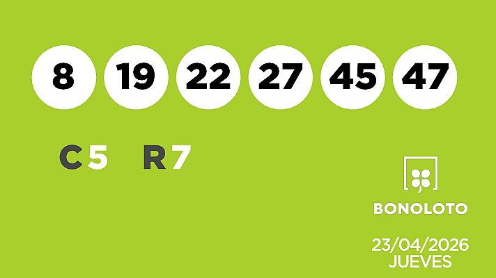 SELAE - Sorteo de la Lotería Bonoloto del 23/04/2026