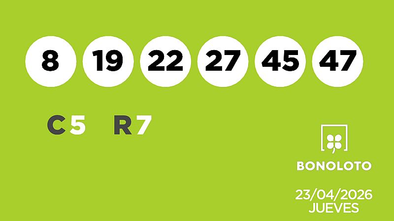 Sorteo de la Lotería Bonoloto del 23/04/2026 - Ver ahora