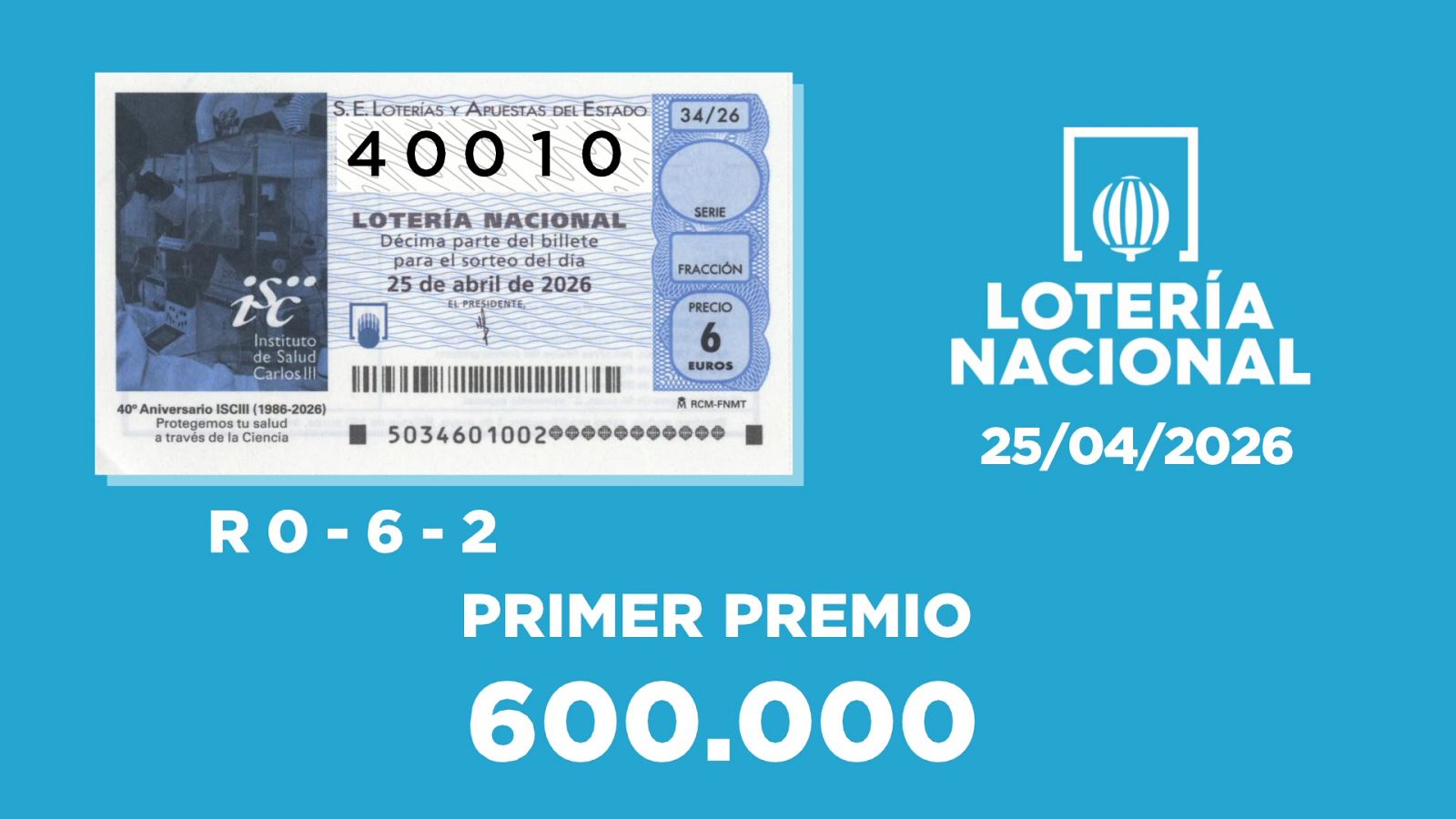 Sorteo de la Lotería Nacional del 25/04/2026 - Ver ahora